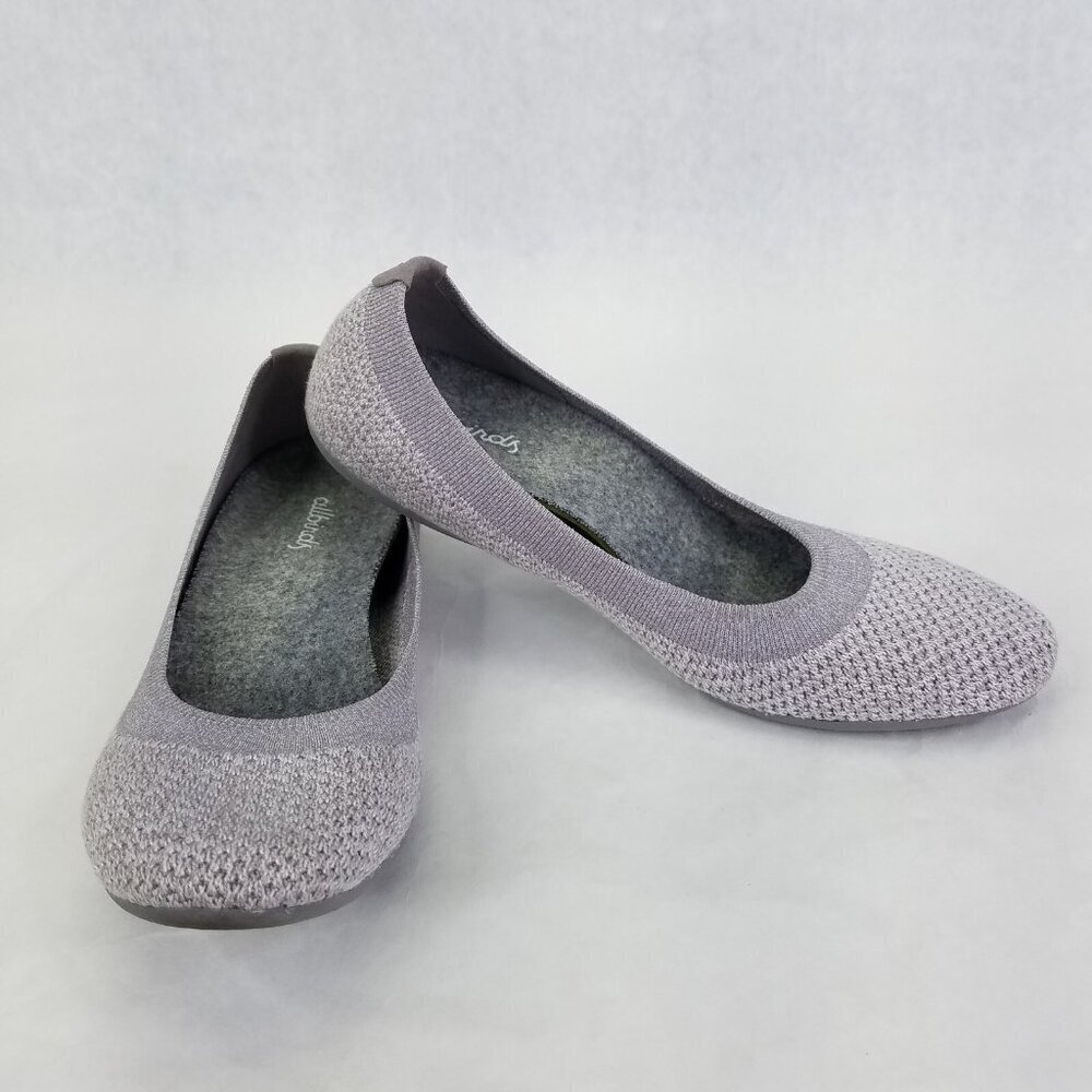 Allbirds Tree Breezer Comfort Knit Ballet Flats Women’s 6 Gray Purple Washable